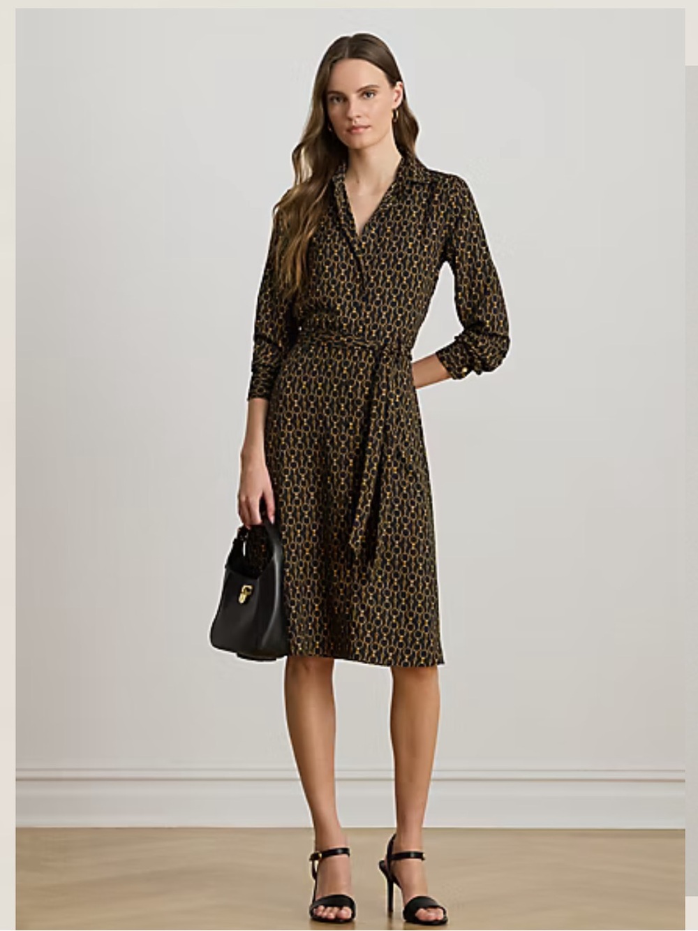 Ralph Lauren Chain Crepe Shirtdress